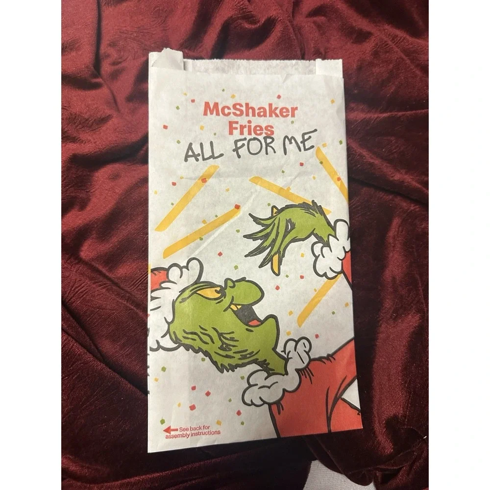 The Grinch Socks Open Salt Pack‎ Salt Bag &Happy Meal Box Set SEALED Socks